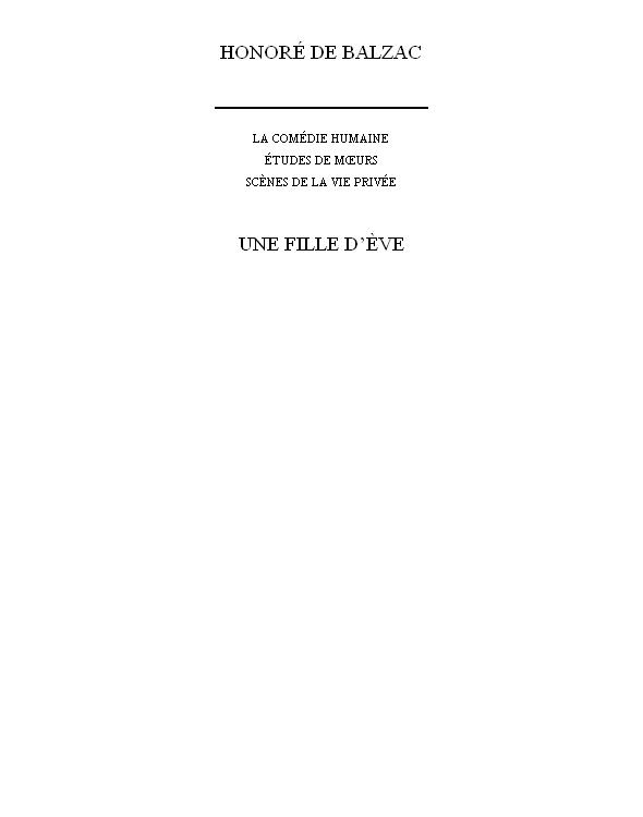 Une Fille D’Ève
