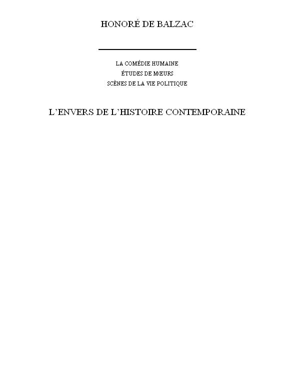 L’envers De L’histoire Contemporaine