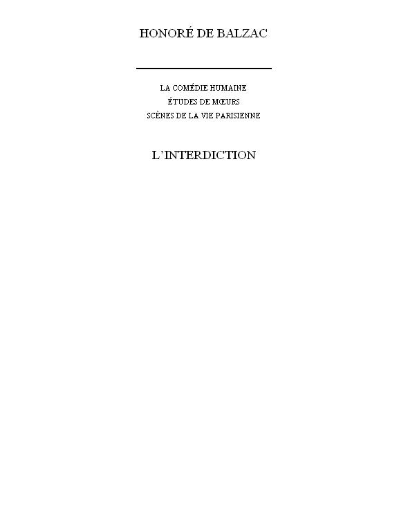 L’interdiction