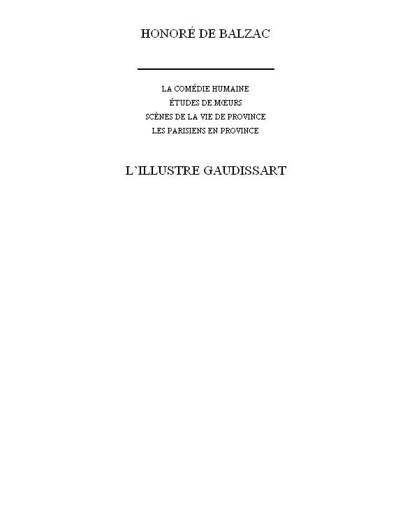 L’illustre Gaudissart