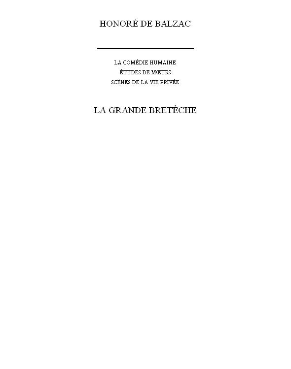 La Grande Bretèche