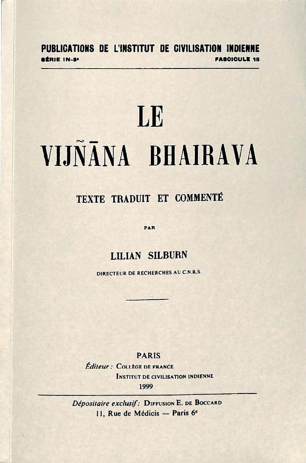 Le Vijnana Bhairava Tantra