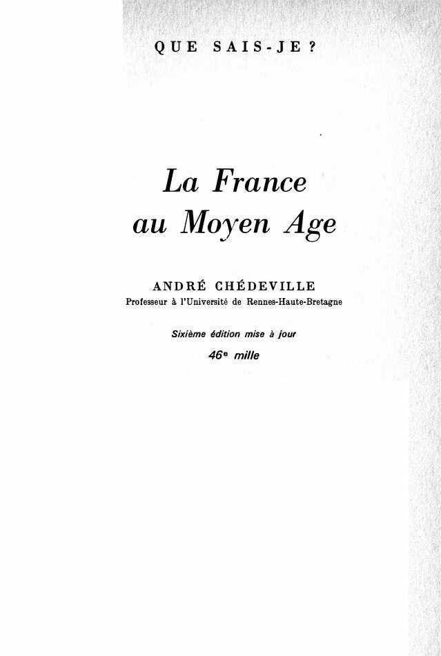 La France au Moyen-Age