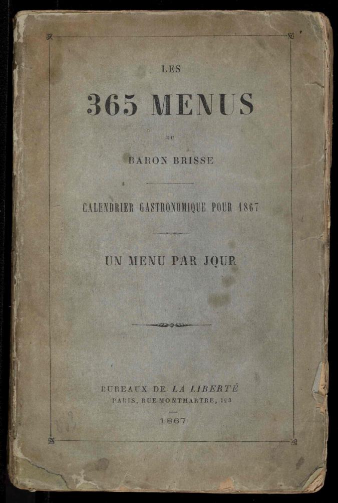 Les 365 menus du baron Brisse (1867)