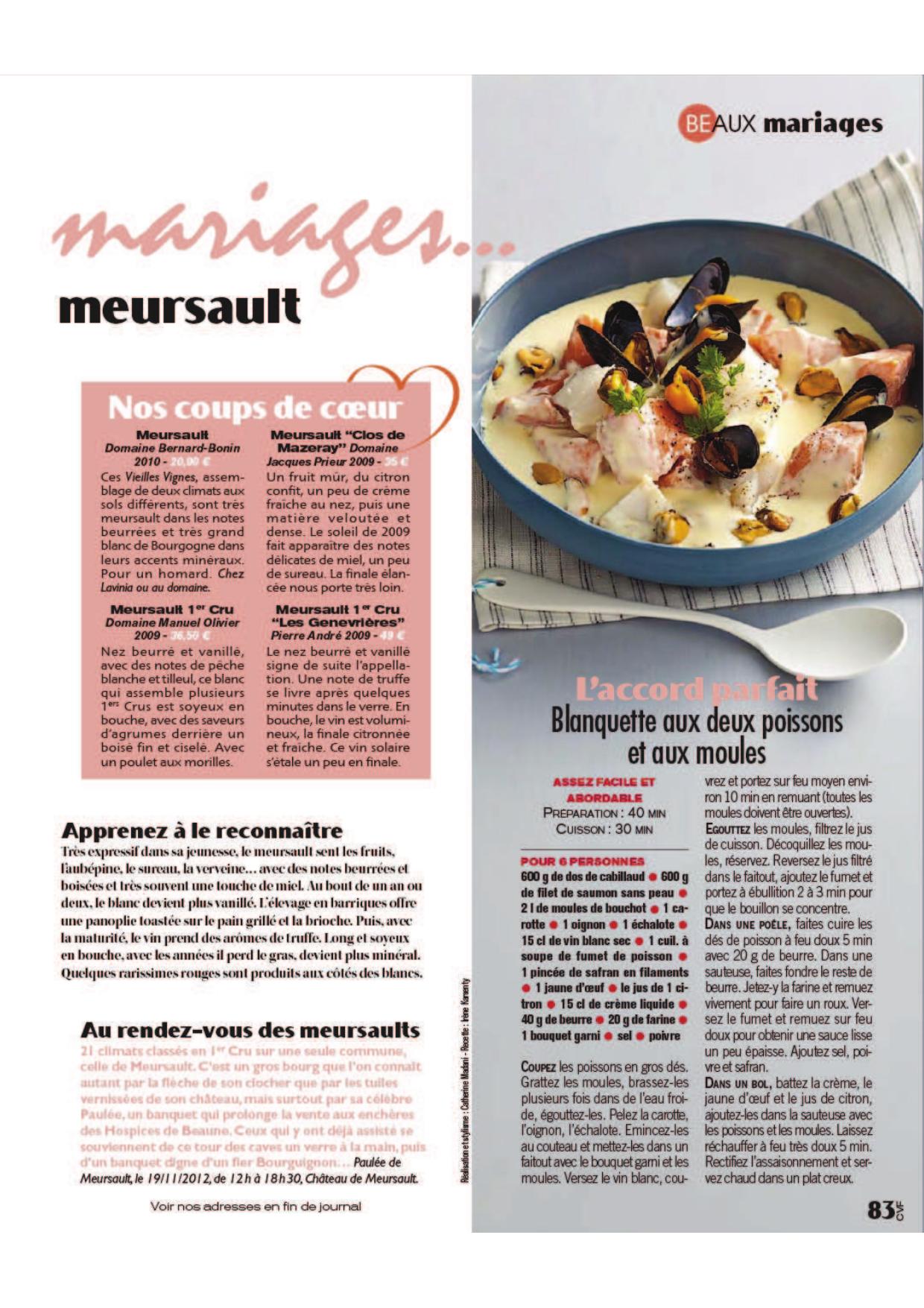 Cuisine et Vins de France N°148 - Novembre 2012
