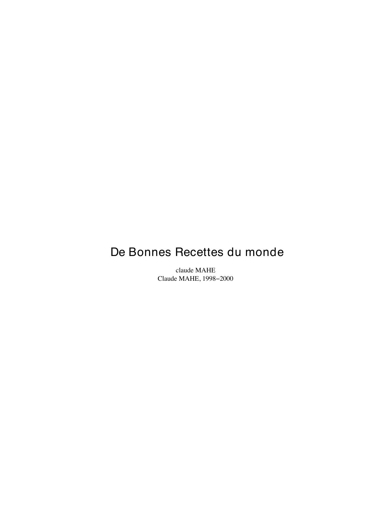 De Bonnes Recettes du monde