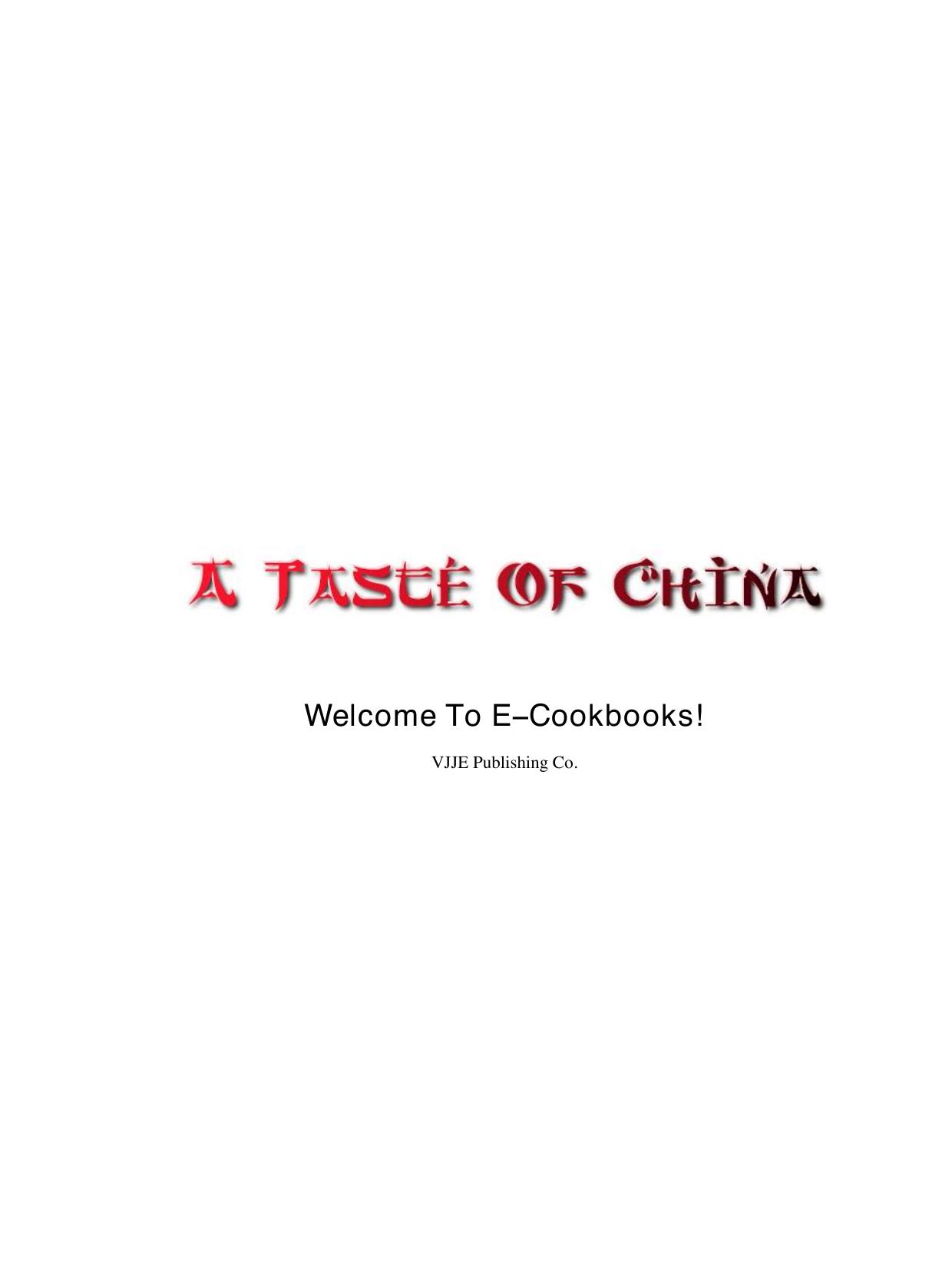 Welcome To E-Cookbooks!