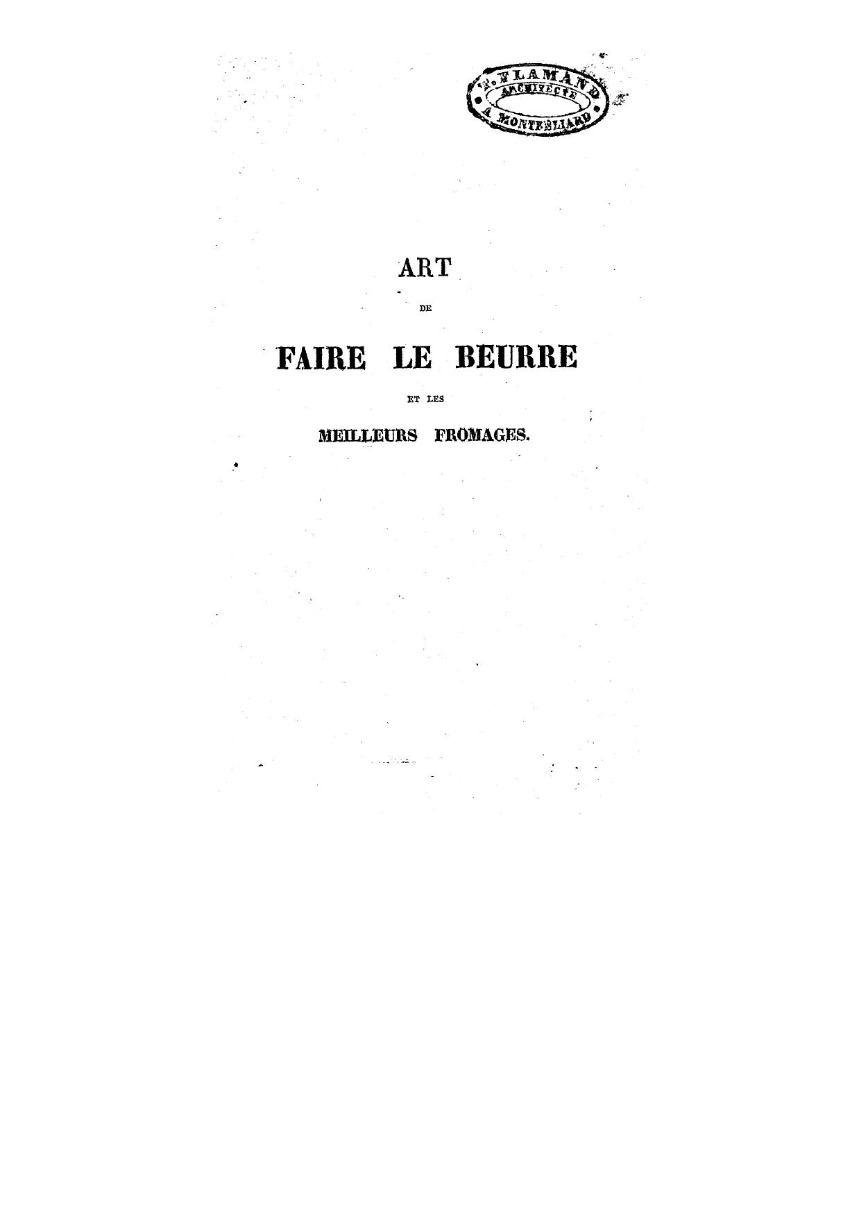 Art de faire le beurre et les fromages