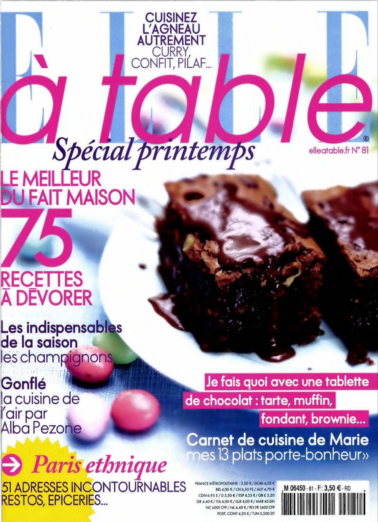Elle à Table (Mars - Avril 2012)