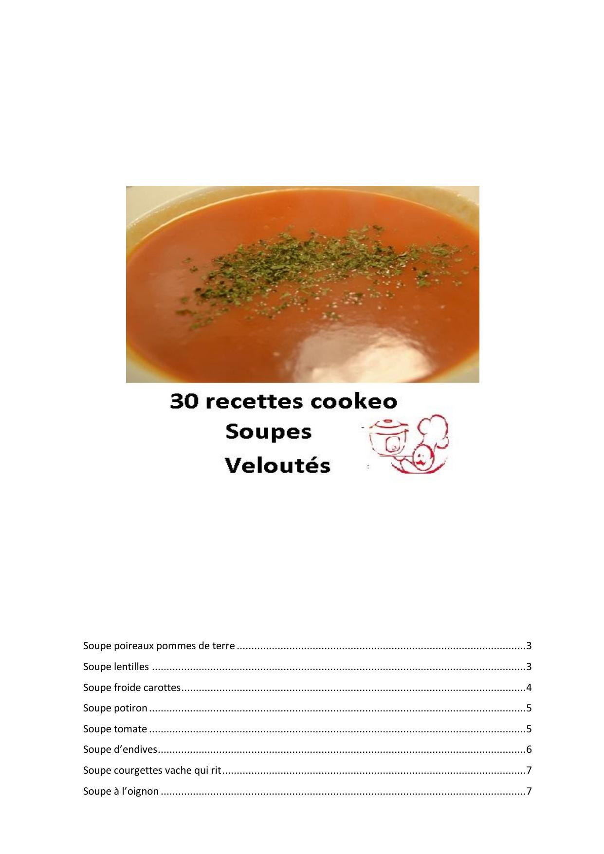 30 recettes de soupes veloutés Cookeo