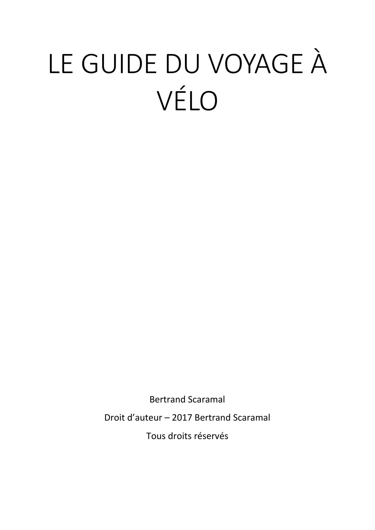 Le guide du voyage à vélo