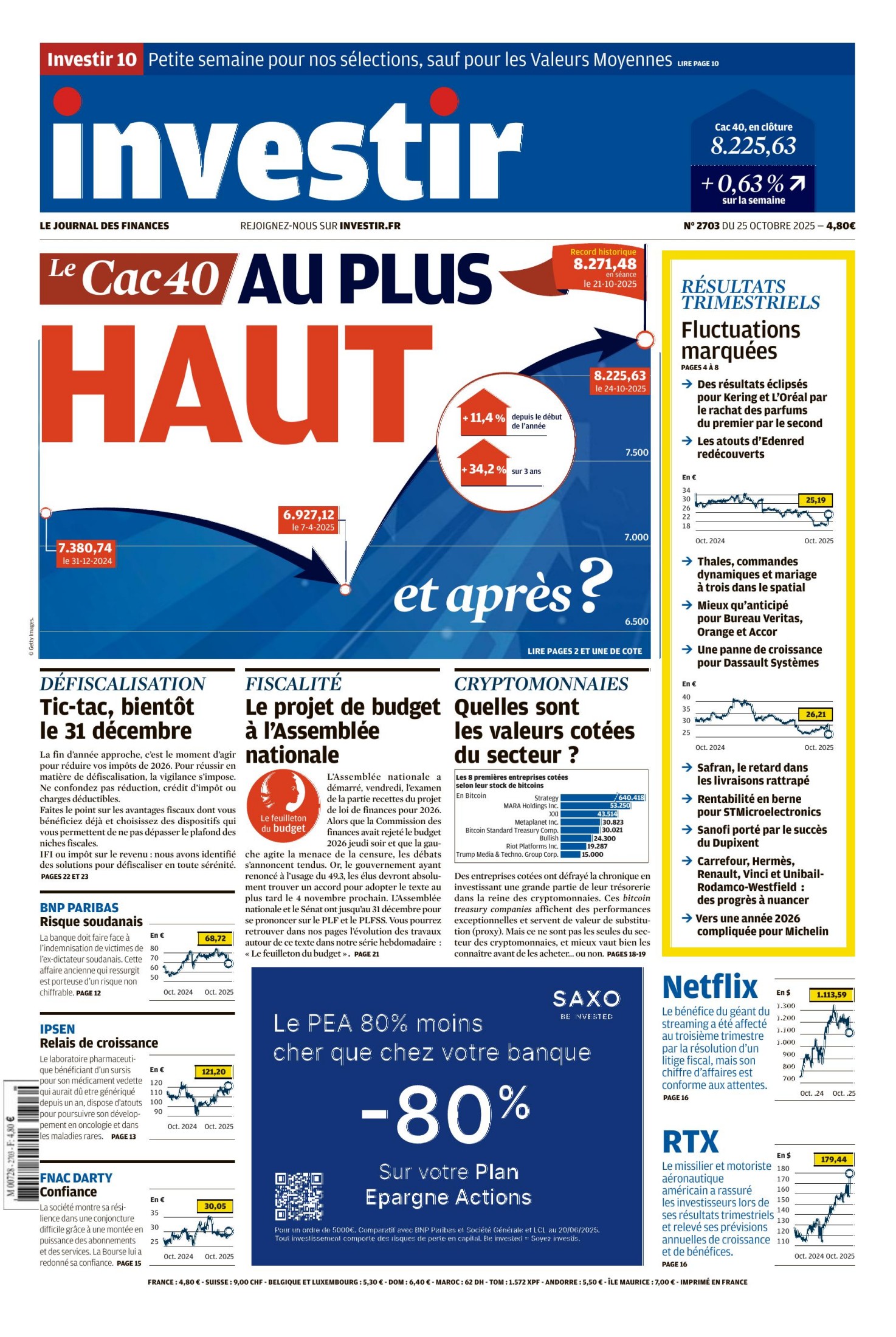Investir (25 octonre 2025)