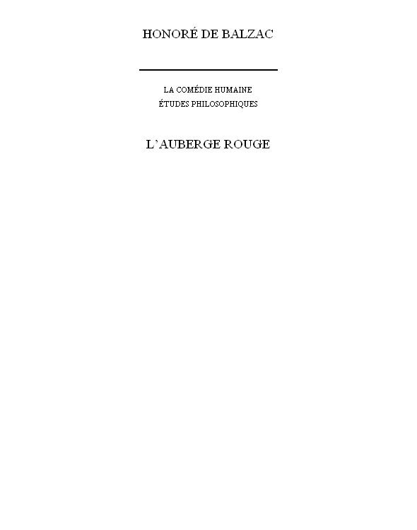L’auberge Rouge