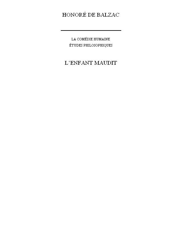 L’enfant Maudit