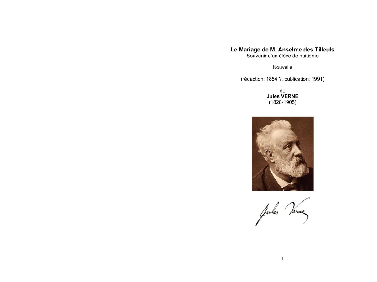 Le Mariage De M. Anselme Des Tilleuls