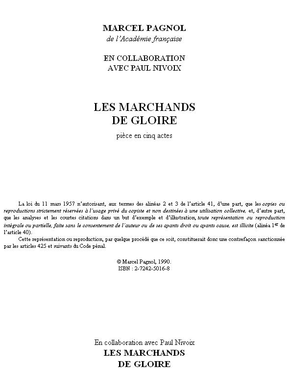 Les Marchands De Gloire